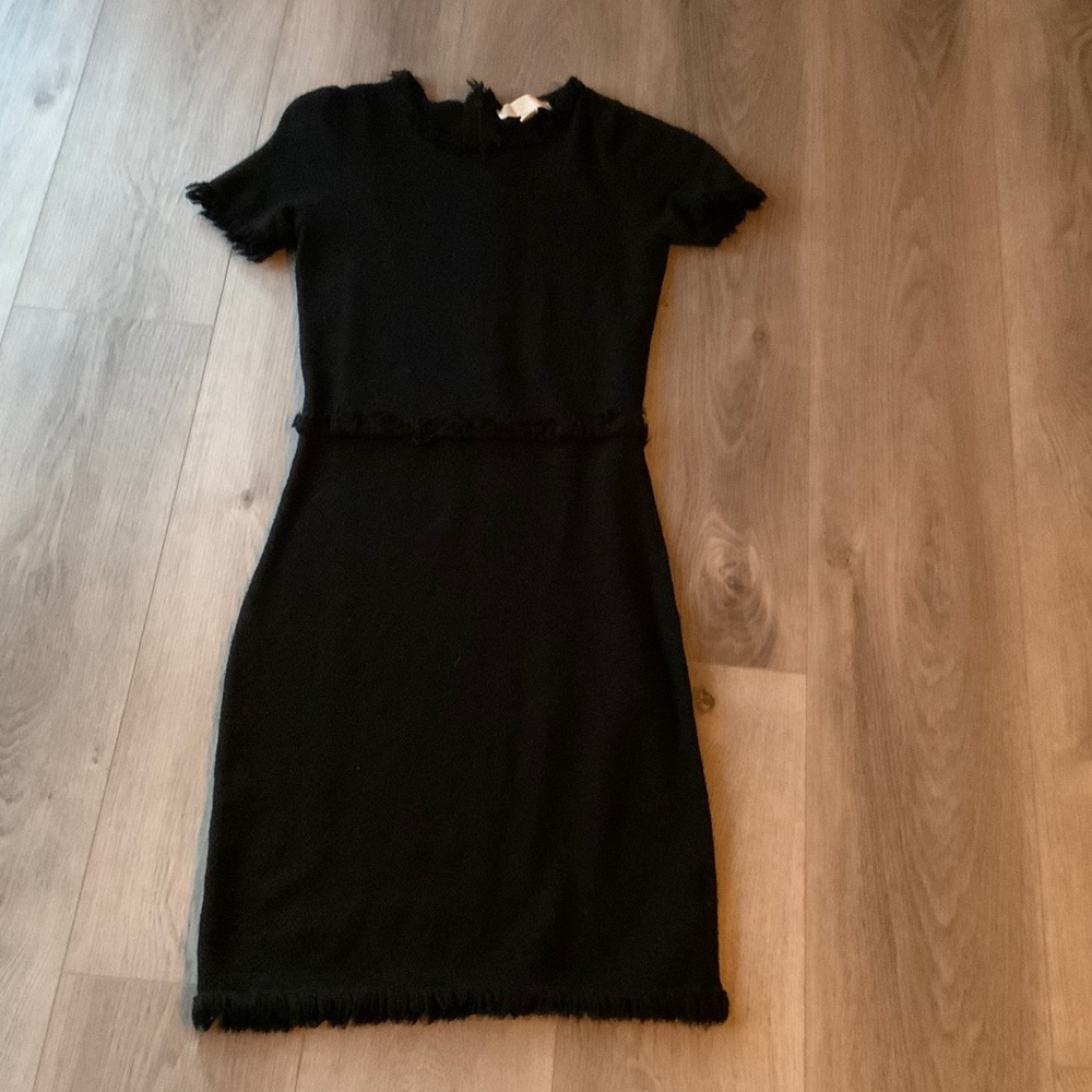 MICHAEL Michael Kors Black Fringe Trim Dress